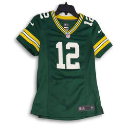 Womens Green Yellow Green Bay Packers Rodgers #12 NFL Jersey Size Small