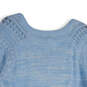 NWT Womens Blue Knitted Balloon Sleeve V-Neck Pullover Sweater Size XL image number 4