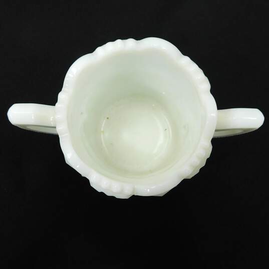 VTG Westmoreland Old Quilt Milk Glass Compote Footed Candy Dish & Sugar Bowl image number 5