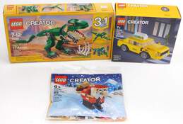 Creator Factory Sealed Sets 31058: Mighty Dinosaurs 40468: Yellow Taxi & 30580: Santa Claus