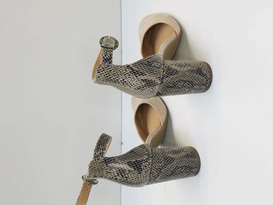 Lauren Conrad Women's Taupe Hydrangea Snake Heels Size 6.5M image number 4
