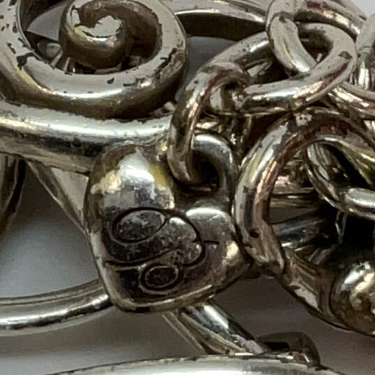 Designer Brighton Silver-Tone Rock And Scroll Engraved Link Chain Bracelet image number 4