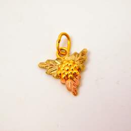 10K Tri Color Gold Pearl Flower Butterfly & Grapevine Pendants 1.6g alternative image