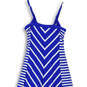 Womens Blue White Striped Spaghetti Strap V-Neck Maxi Dress Size X-Small image number 4