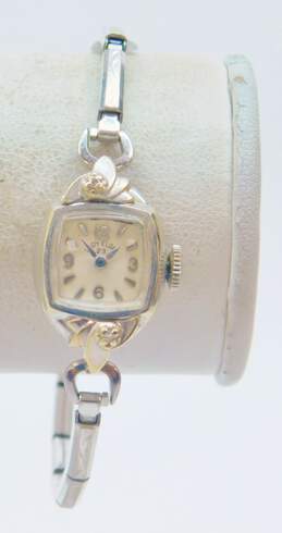 Vintage Lady Elgin 14K White Gold Diamond Accent Case 10.7g