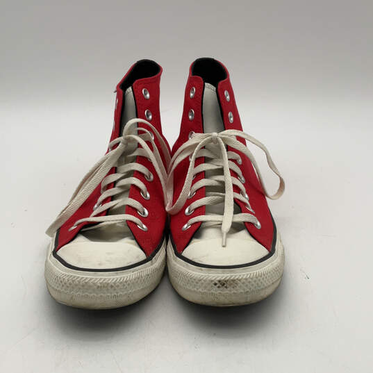 Mens Chuck Taylor All Star Hi A06008F Red White Sneaker Shoes Size 9.5 image number 4