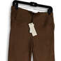NWT Womens Brown Flat Front Elastic Waist Pull-On Ankle Leggings Size 6 image number 1