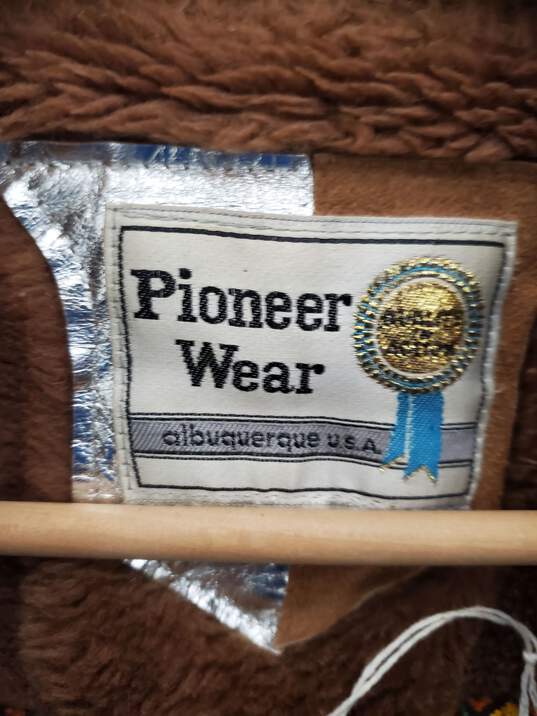 Men pioneer Wear RUSSET BROWN LEATHER/SUEDE CAR COAT/JACKET Size-12 image number 4