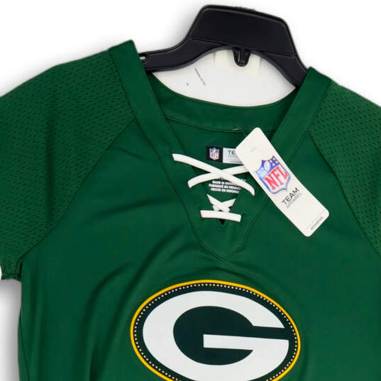 NWT Womens Green NFL Green Bay Packers Short Sleeve Football Jersey Size M image number 3