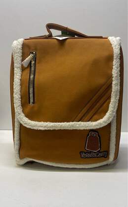 Tote&Carry Brown Faux Suede Backpack Bag