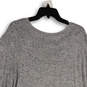 Womens Gray 3/4 Sleeve Lace Up Shoulder Knit Pullover Tunic Top Size 3X image number 4