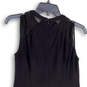 Womens Black Sleeveless Round Neck Back Zip Short Shift Dress Size 4P image number 4