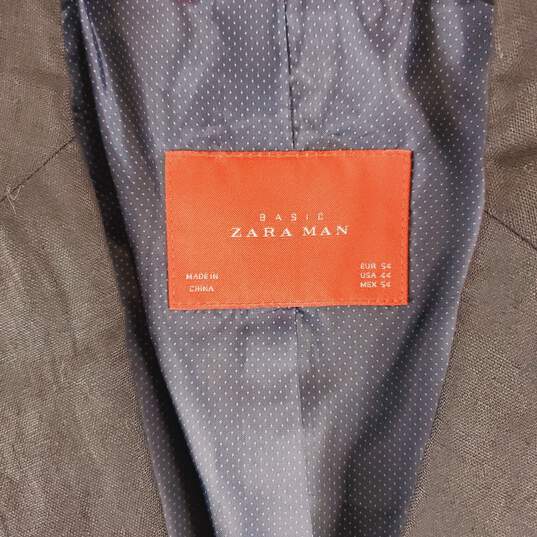 Zara Men Black Blazer Jacket 44 image number 5