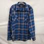 Pendleton MN's Blue & Gray Plaid Flannel Pearl Snap Button Long Sleeve Shirt Size XL image number 1