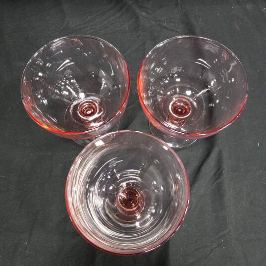 Bundle of 3 Assorted Pink Glass Drinkware image number 3