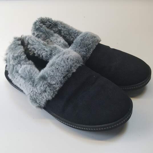 Women's Skethcers Bob's Too Cozy House Slipprs, Black, Size 8 image number 3