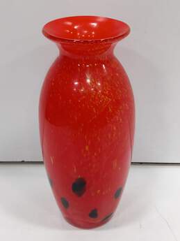 RED VINTAGE MURANO ART GLASS VASE