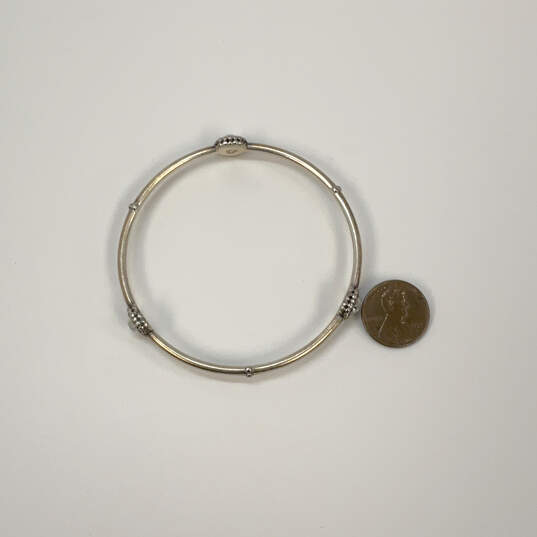 Designer Brighton Silver-Tone Clear Rhinestone Round Bangle Bracelet image number 2