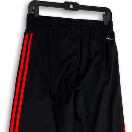 Mens Black Red Stripe Drawstring Straight Leg Climaproof Track Pants Size S image number 3