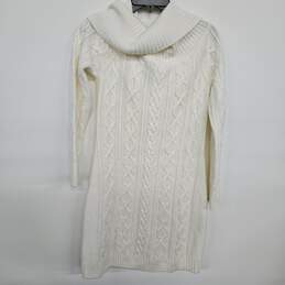 White Cowl Neck Sweater Dress alternative image