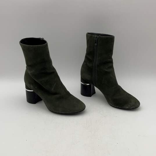 Phillip Jim Womens Olive Green High Block Heel Side Zip Ankle Boots Size EU 35 image number 1