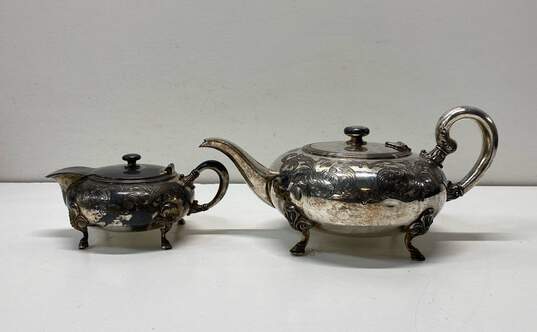 E.G. Webster & Son Plate Sliver Tea Pot and Creamer Set image number 3