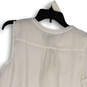 NWT Womens White Split Neck Sleeveless Regular Fit Blouse Top Size Medium image number 4