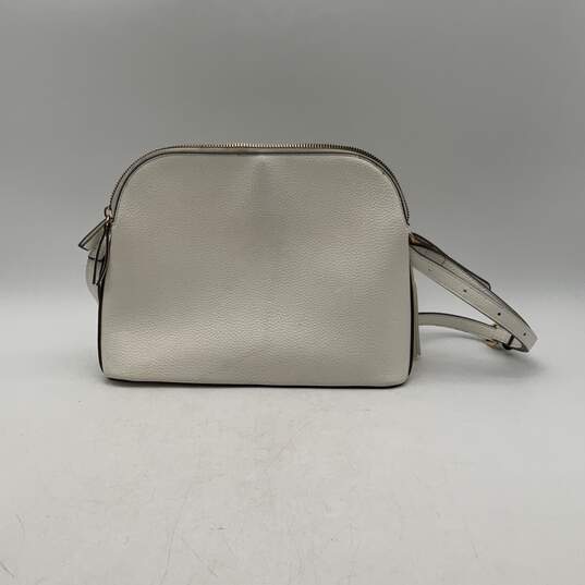 Nanette Lepore Womens White Leather Adjustable Strap Crossbody Bag Purse image number 3