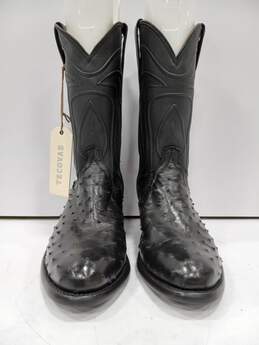 Men's Tecovas Black Leather Western Boots 7.5 NWT