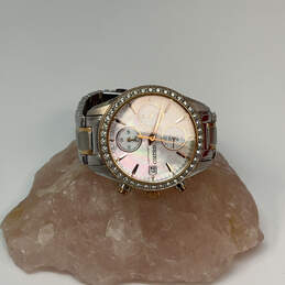 Designer Seiko Two-Tone Rhinestone Chronograph Round Dial Analog Wristwatch