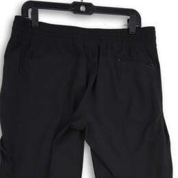 Womens Black Elastic Waist Drawstring Zipper Pocket Track Pants Size 12 alternative image