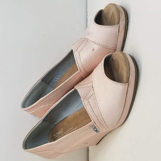 Toms Wedding Collection Pink Peep Toe Womens Wedges Size 7 image number 3