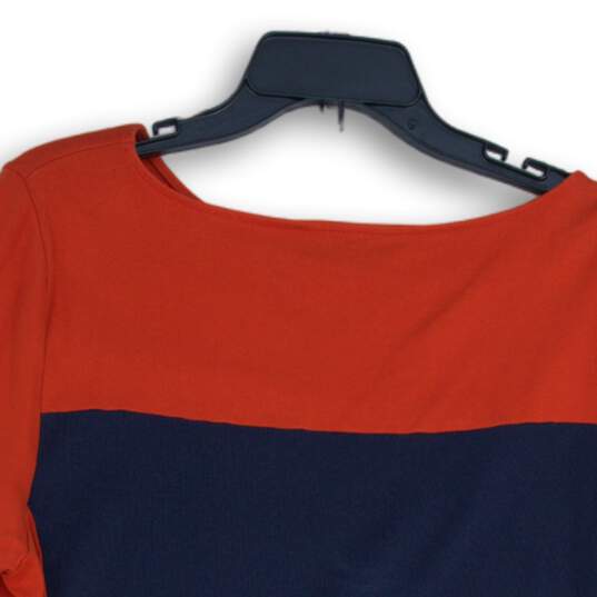 Lauren Ralph Lauren Womens Red Navy Blue Round Neck Short Sleeve T-Shirt Sz XXL image number 4