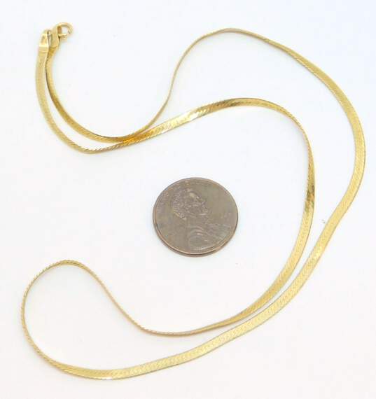 14K Yellow Gold Herringbone Chain Necklace 3.3g image number 6