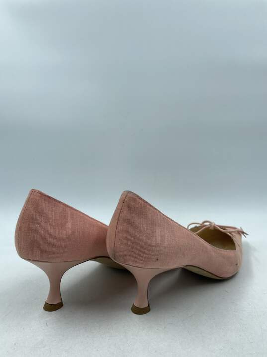 Authentic Manolo Blahnik Pink Bow Pumps W 8 image number 4