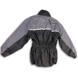 NWT Womens Gray Black Long Sleeve Flap Pocket Full-Zip Rain Jacket Size XS alternative image