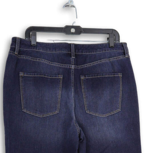 NWT Womens Blue Medium Wash Pockets Button Fly Denim Skinny Leg Jeans Sz 16 image number 4