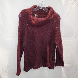 Eileen Fisher Mohair Blend Burgundy Pullover Knit Sweater Size M