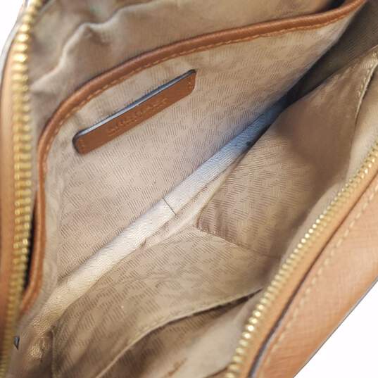 Michael Kors Saffiano Leather Crossbody Bag Tan image number 4