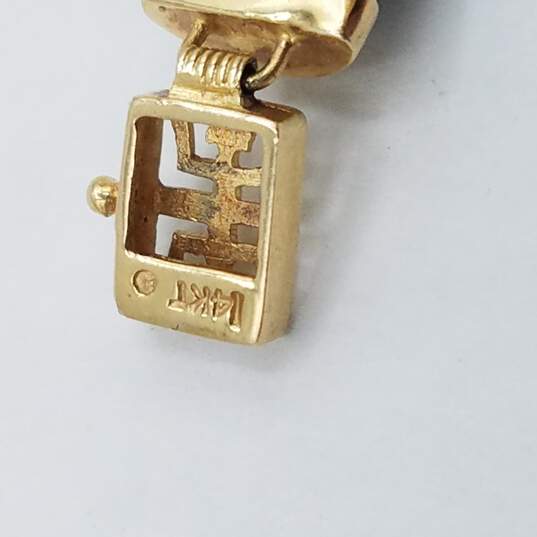 14K Gold Onyx MOP Panel Bracelet Damage 8.7g image number 2