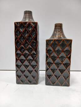 Pair Of Brown Decor Vases alternative image