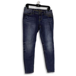 Womens Blue Denim Medium Wash 5-Pocket Design Skinny Leg Jeans Sz 10 Petite