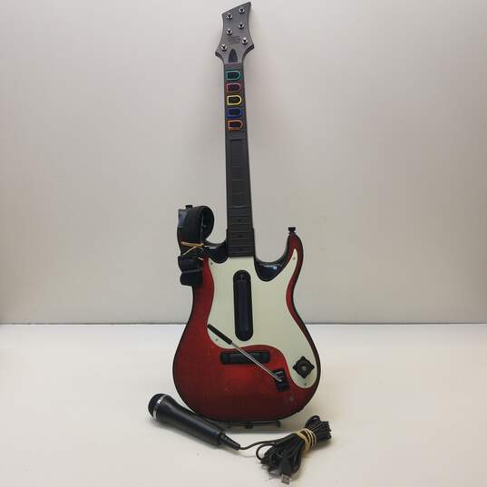 Microsoft Xbox 360 controller - Guitar Hero 5 wireless guitar - Red/White image number 1
