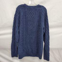Brooks Brothers Italian Yarn MN's Merino Wool Crewneck Blue Sweater Size XL alternative image