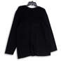 NWT Womens Black V-Neck Long Sleeve Knit Full-Zip Sweater Size 22/24 image number 2