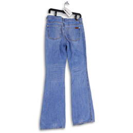 Womens Blue Button Medium Wash Pockets Stretch Denim Bootcut Jeans Size 29 alternative image