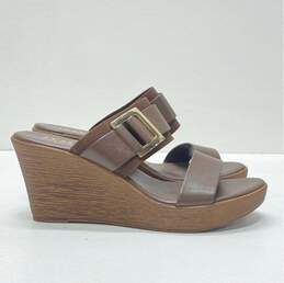 Italian Shoemakers Brown Wedge Sandals Women 8