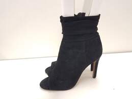 Vince Camuto Keyna Black Suede Peep Toe Ankle Zip Heel Boots Shoes Size 7.5 M alternative image