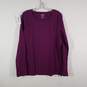Womens Regular Fit Round Neck Long Sleeve Pullover T-Shirt Size XL image number 1
