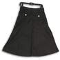 NWT Style J Womens Black Denim Medium Wash Button Front A-Line Skirt Size 28 image number 2